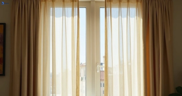 Dusty and dull curtains in huntingwood-nsw before steam cleaning